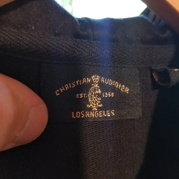 Small Christian Audigier Hoodie zip up Sweatshirt top Ladies Panther Black Gold - Picture 14 of 16